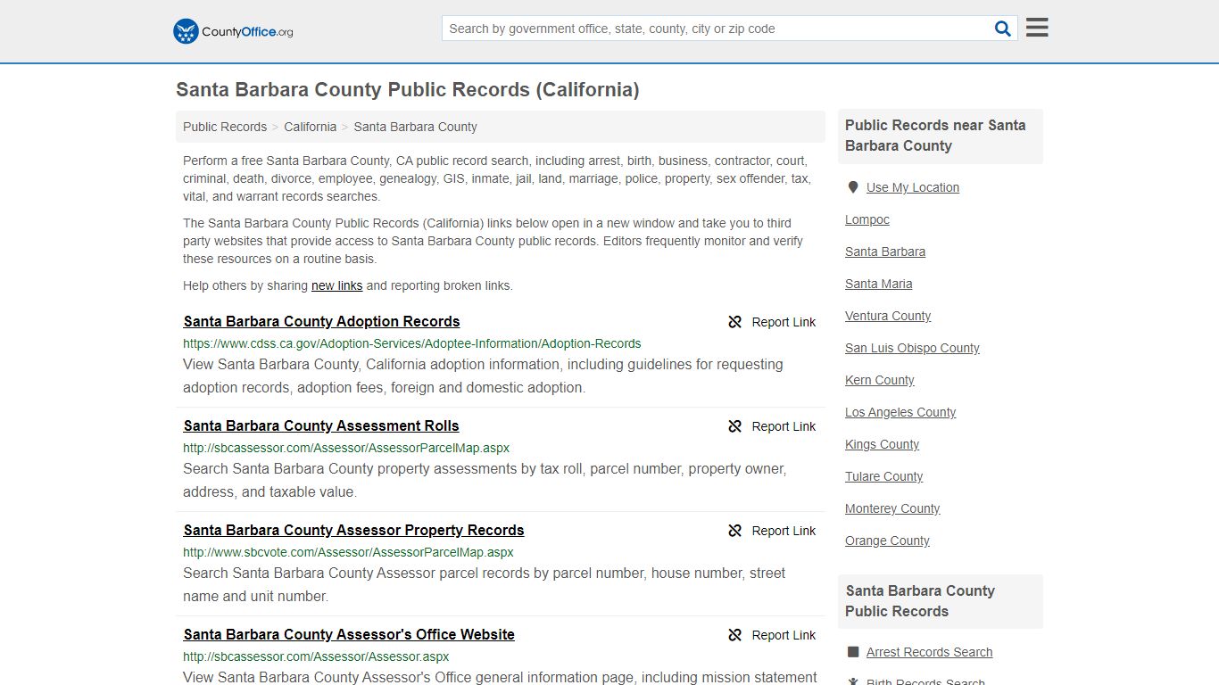 Public Records - Santa Barbara County, CA (Business ...